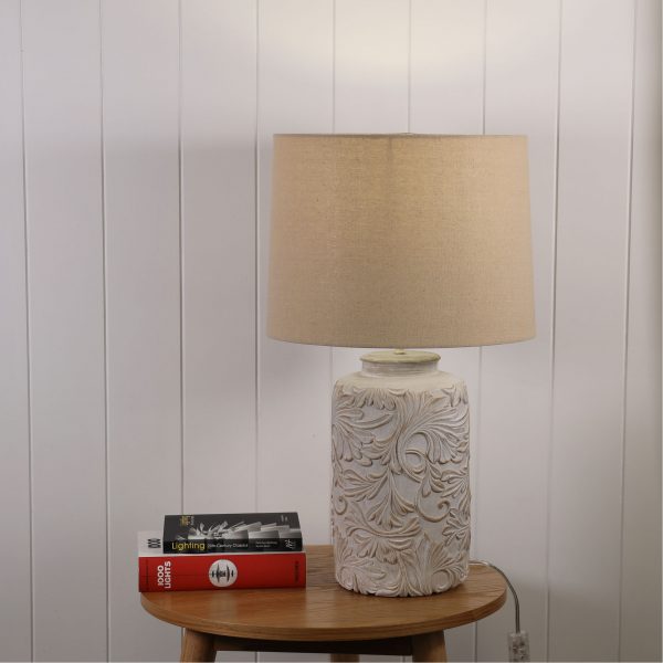 Romantic Embossed Floral Table Lamp