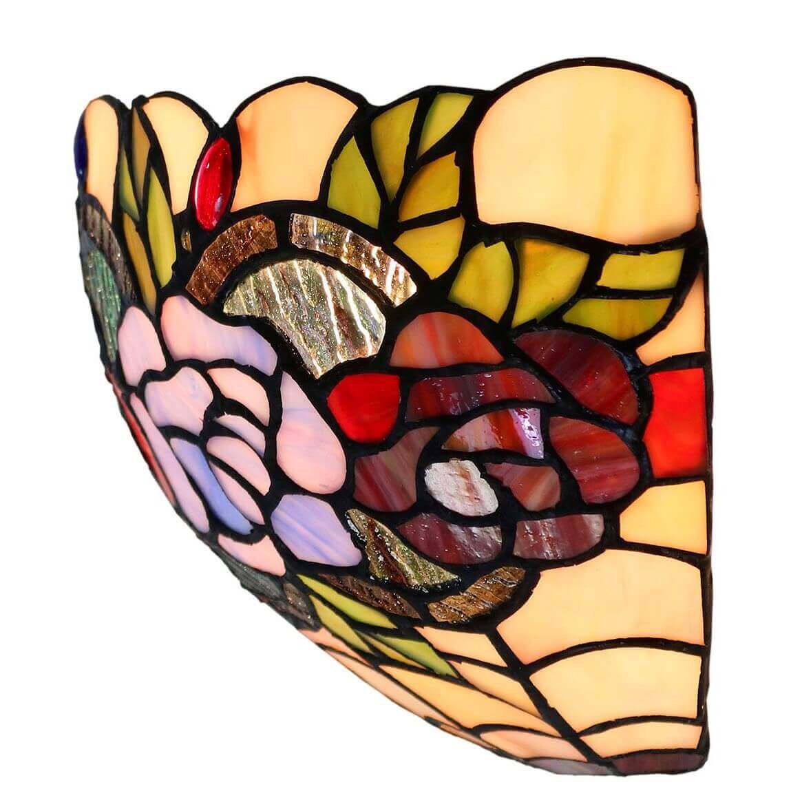 Rose Garden Tiffany Stained Glass Wall Lamp