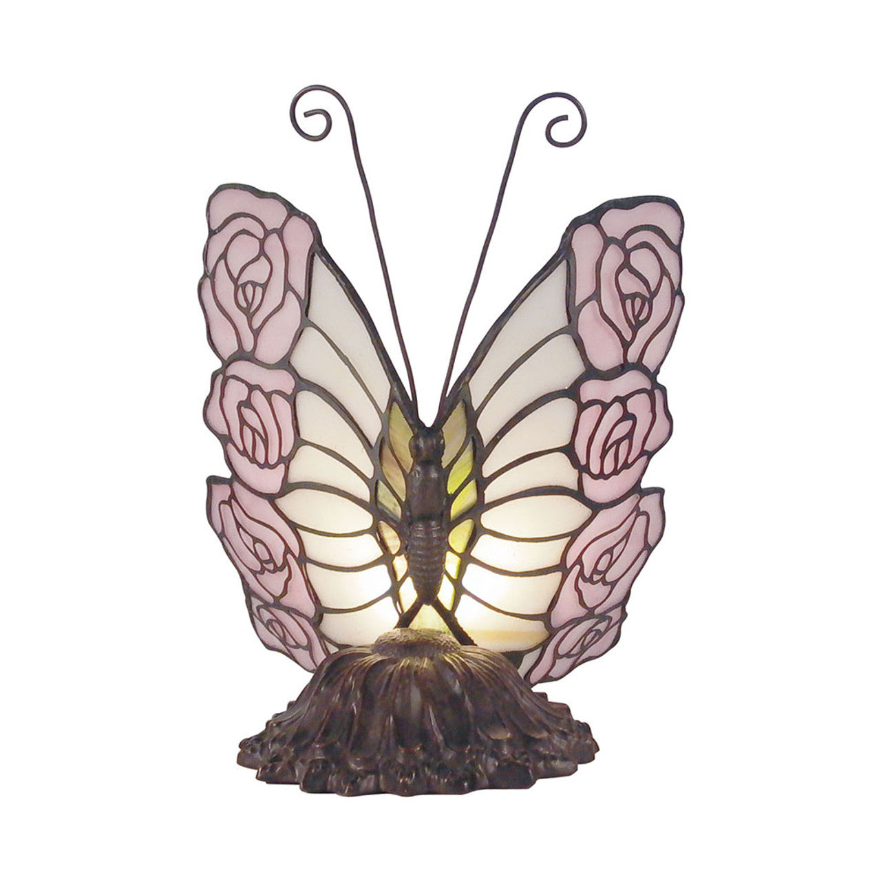 Rose Wing Butterfly Tiffany Shade Table Lamp