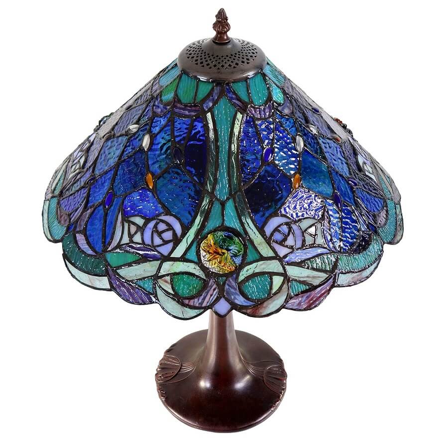 Roses Tiffany Stained Glass Table Lamp (Available in 2 Colors)