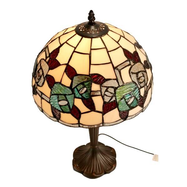 Roses Tiffany Style Stained Glass Table Lamp