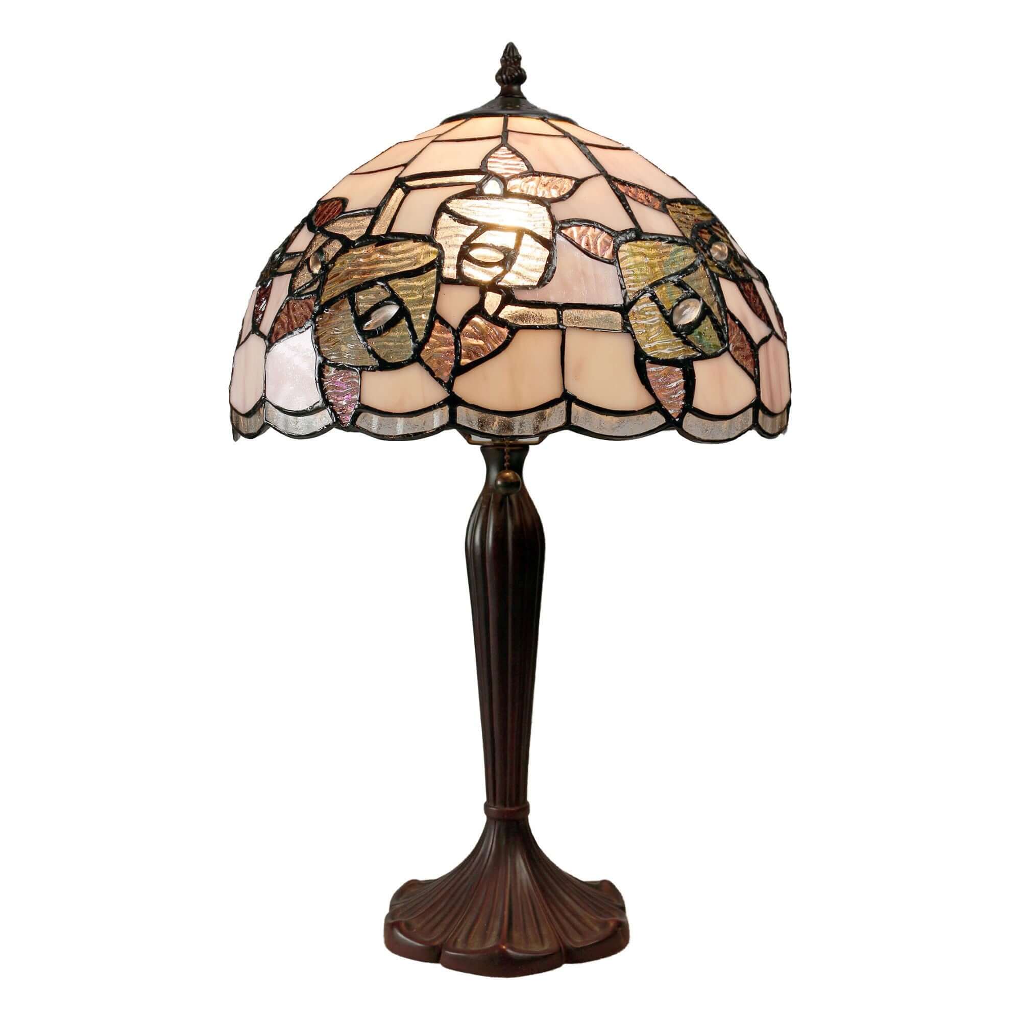 Roses Tiffany Style Stained Glass Table Lamp