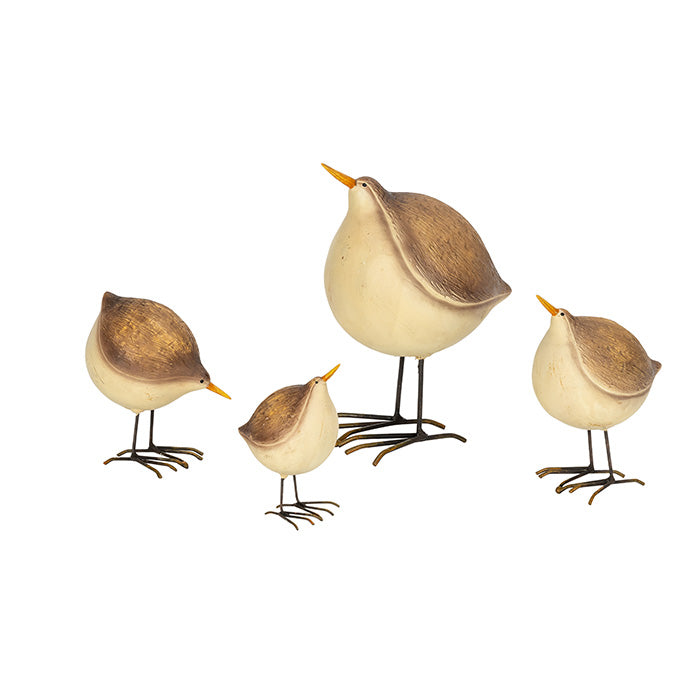 Round Birds Brown Garden Decor - Set of 4