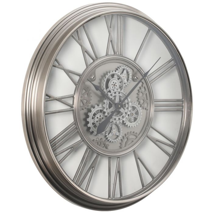 Round Greenwich Iron Industrial Gear Movement Wall Clock - 86cms