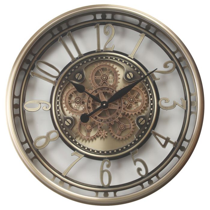 Round Maurice Exposed Gear Movement Wall Clock - 70cms