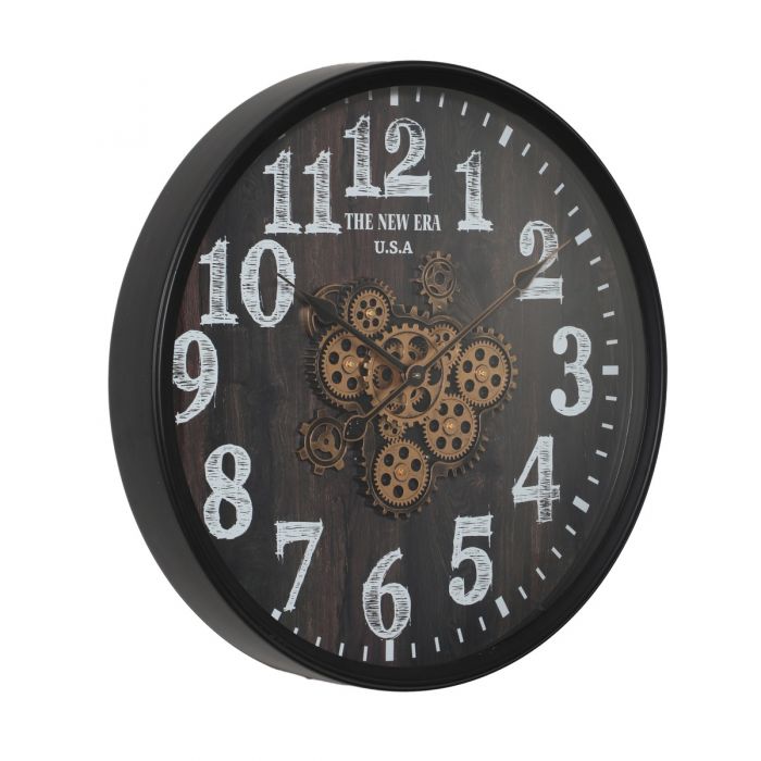 Round New Era Gear Movement Wall Clock - 60cms