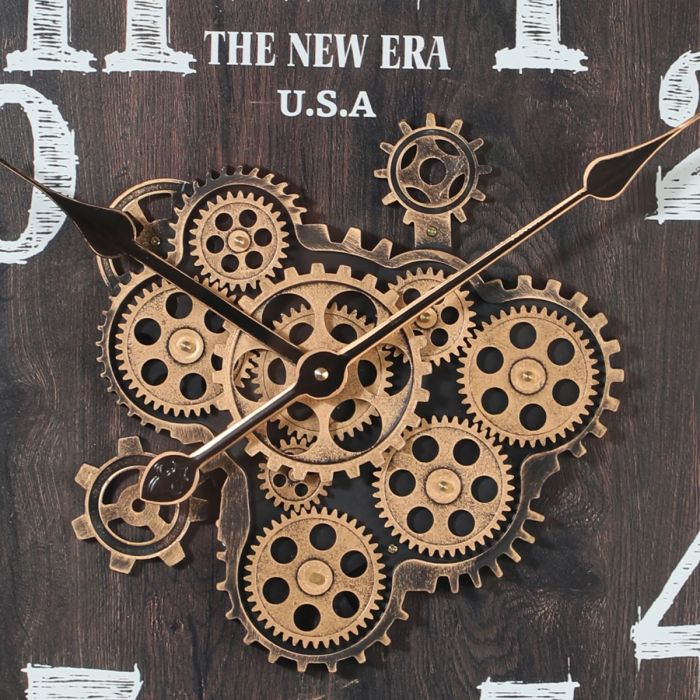 Round New Era Gear Movement Wall Clock - 60cms