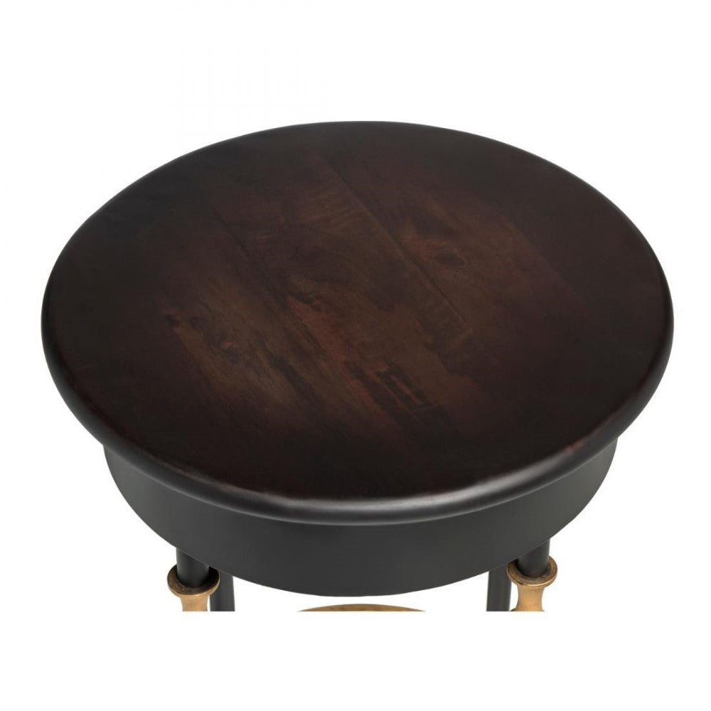 Round Side Table With Finial Legs - Black