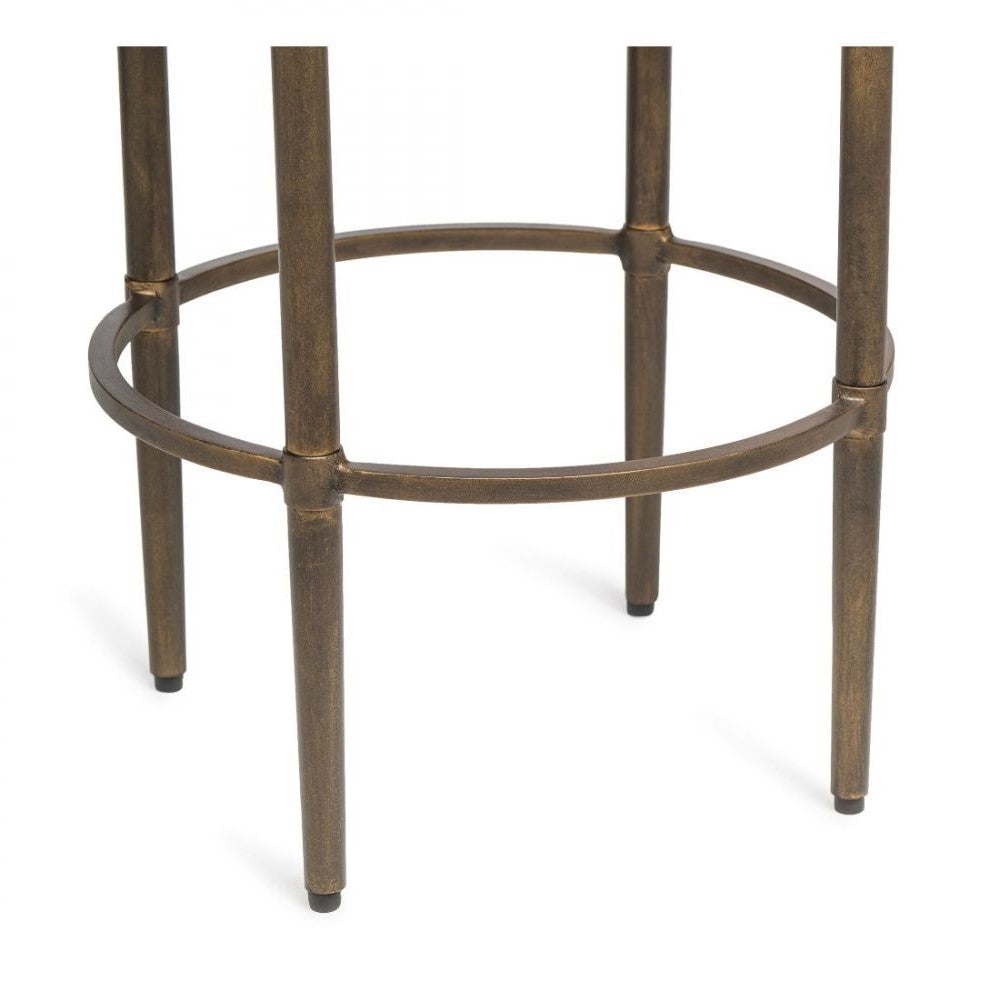 Round Side Table With Finial Legs - Brass Finish