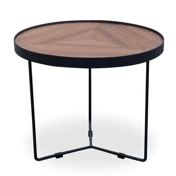 Round Walnut Top Coffee Table 60cms