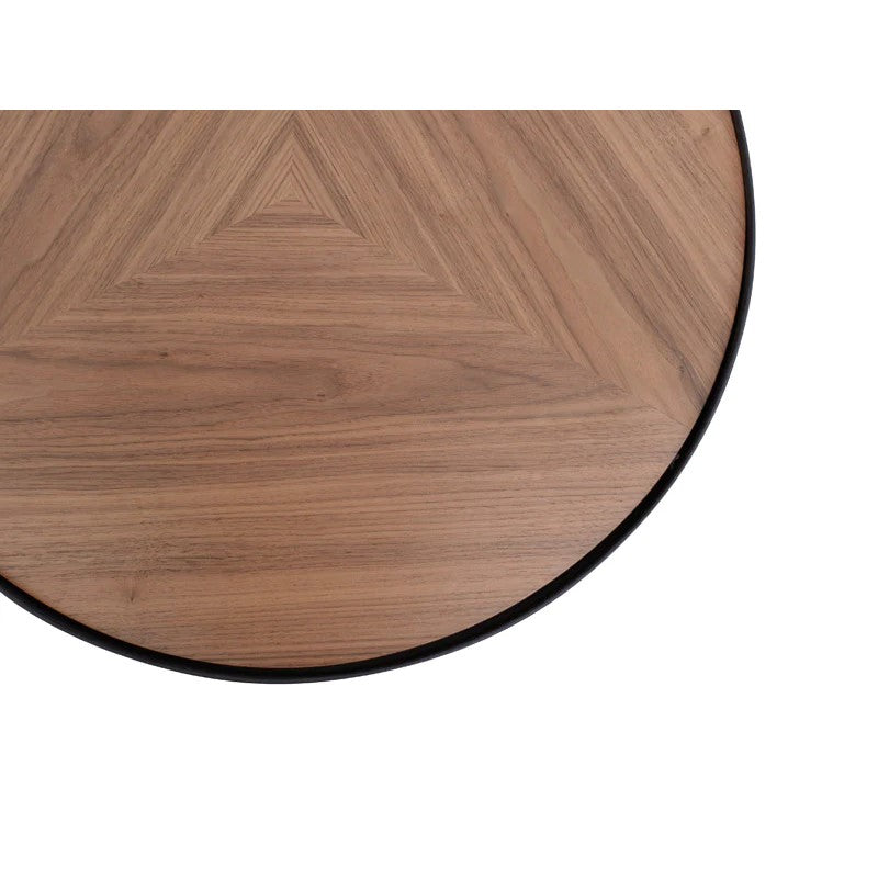 Round Walnut Top Coffee Table 60cms