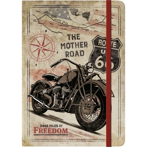 "Route 66 Bike Map" A5 128 Pages Notebook