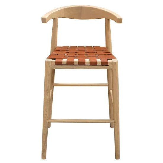 Royal Oak Chair with Genuine Leather Set of 2 - Natural