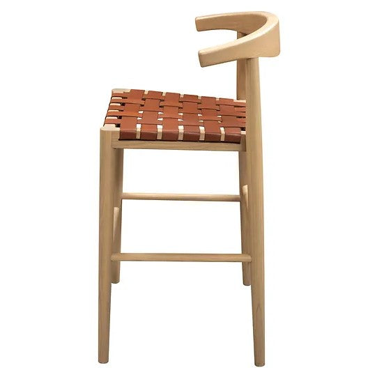 Royal Oak Chair with Genuine Leather Set of 2 - Natural