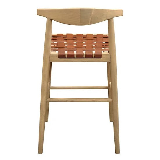 Royal Oak Chair with Genuine Leather Set of 2 - Natural