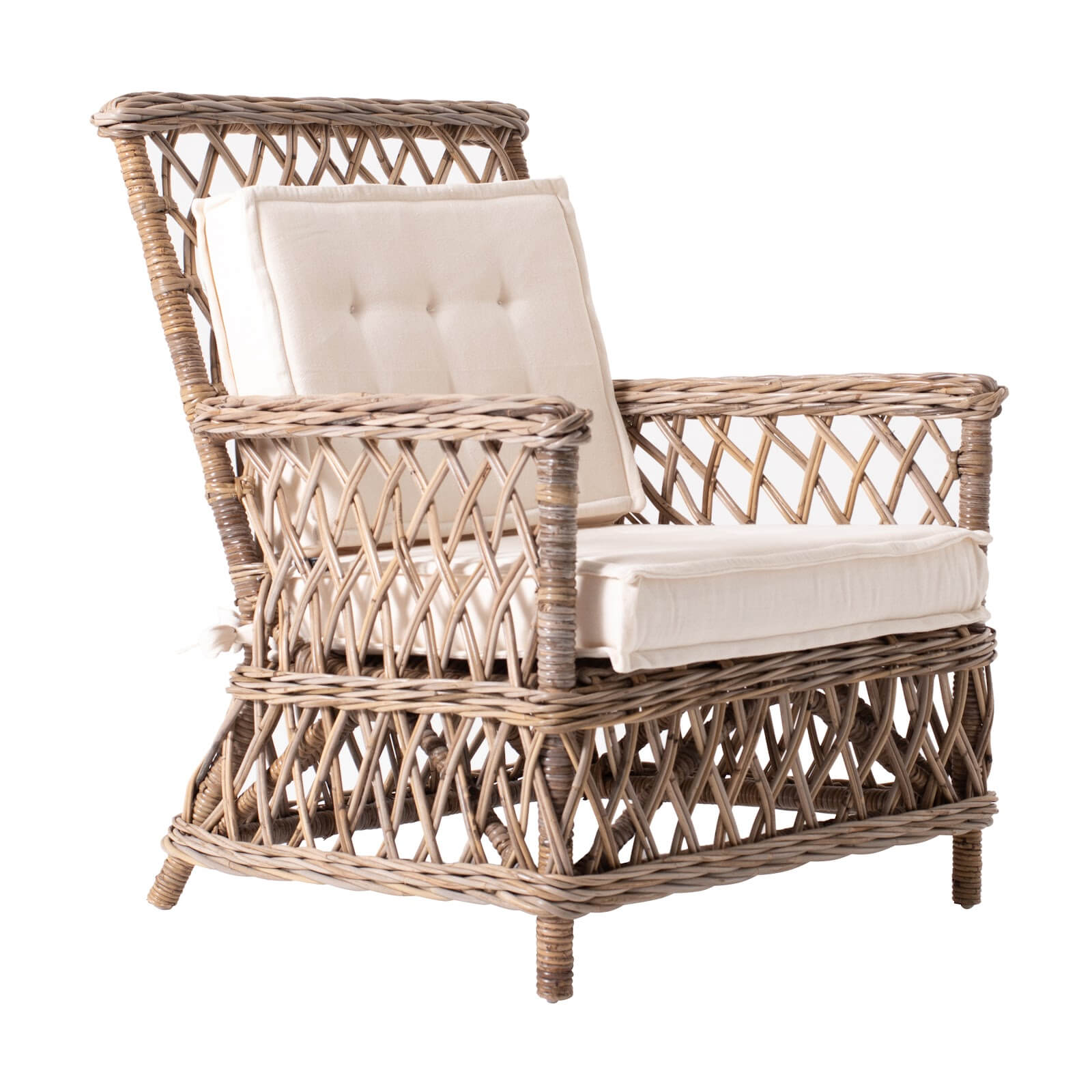 Royal Rattan Throne Inspired Lounge Armchair Set of 2