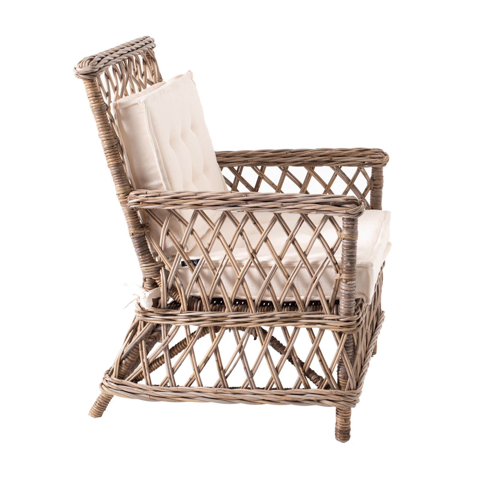 Royal Rattan Throne Inspired Lounge Armchair Set of 2