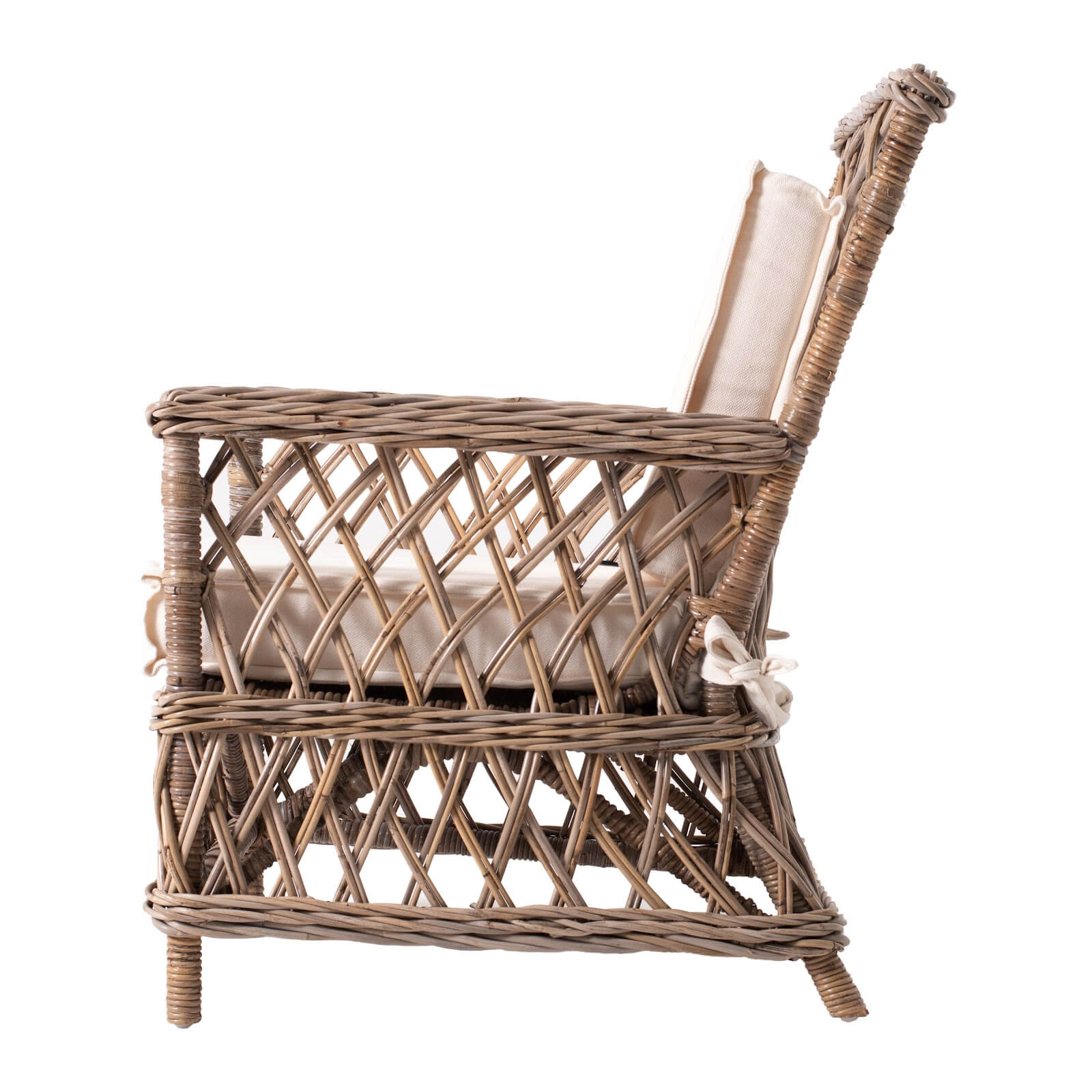 Royal Rattan Throne Inspired Lounge Armchair Set of 2