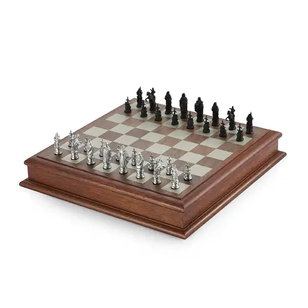 Royal Rivalry Camelot Wood & Pewter Chess Set