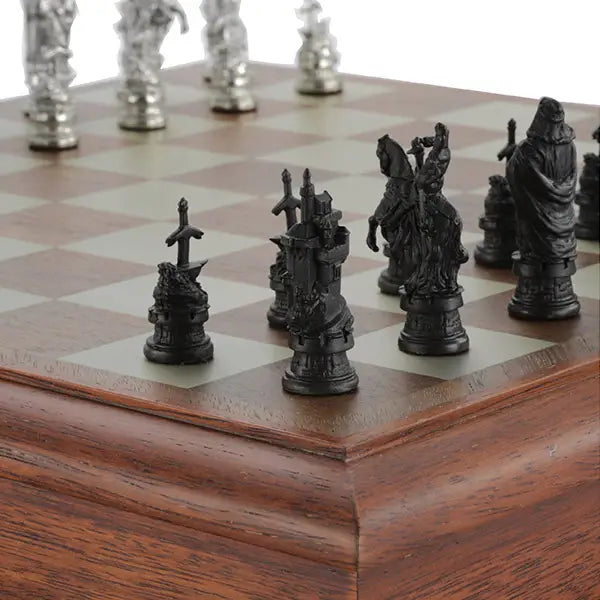 Royal Rivalry Camelot Wood & Pewter Chess Set