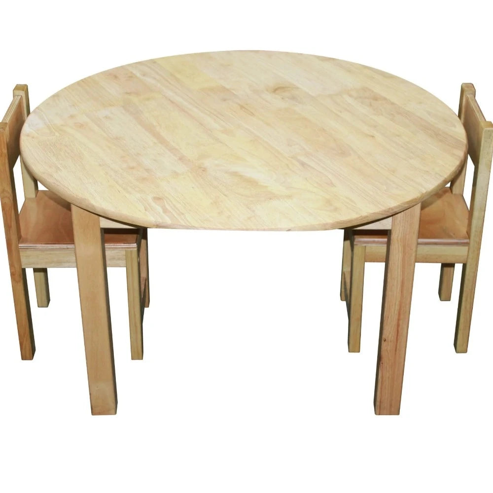 Rubber Wood Round Table and Stacking Chair Set