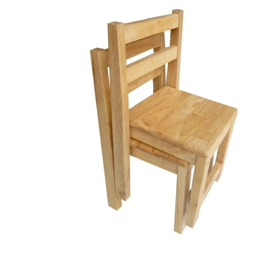 Rubber Wood Round Table and Stacking Chair Set