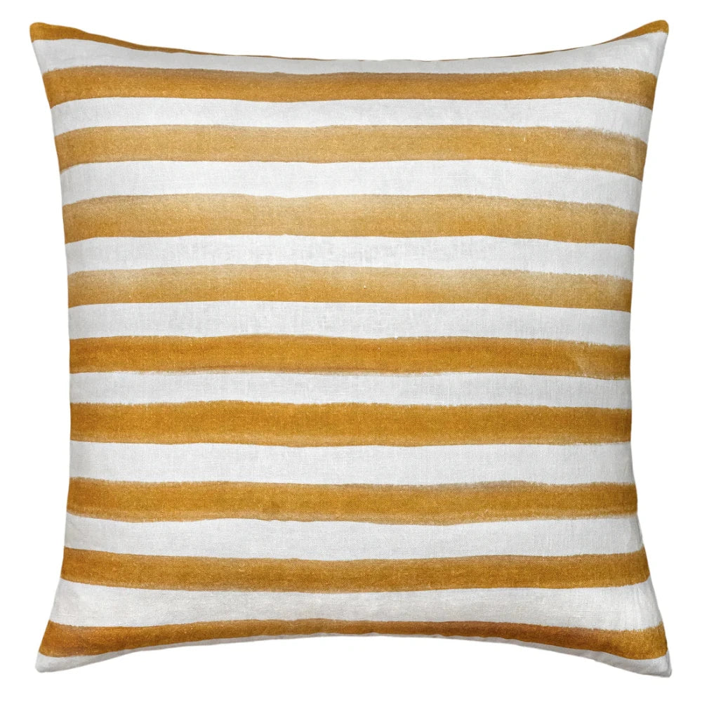 Rumi Striped Mustard Linen Cushion - 50X50cms