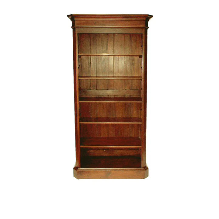 Rustic Architect's Open Bookcase - Light Mahogany