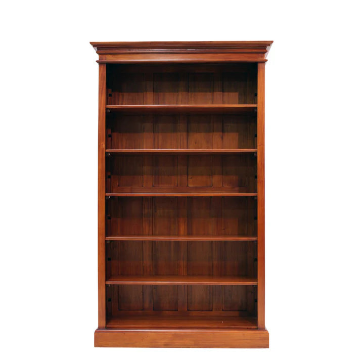 Rustic Architect's Six Shelf Open Bookcase - Walnut