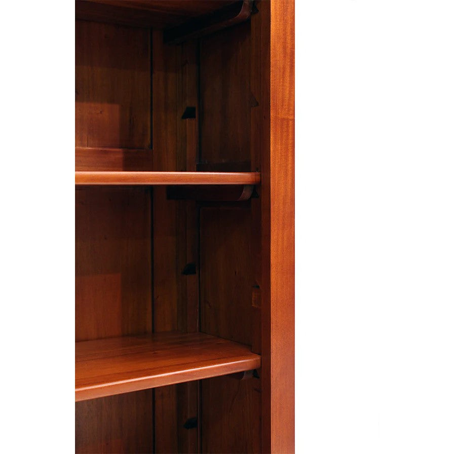 Rustic Architect's Six Shelf Open Bookcase - Walnut