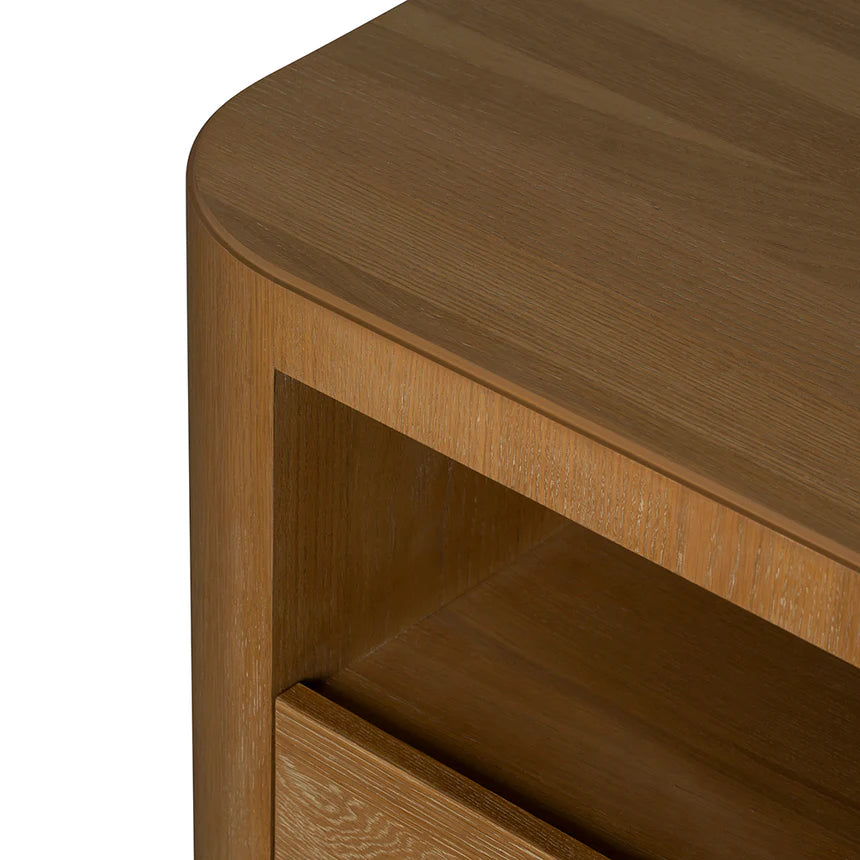 Rustic Charm Bedside Table - Dusty Oak