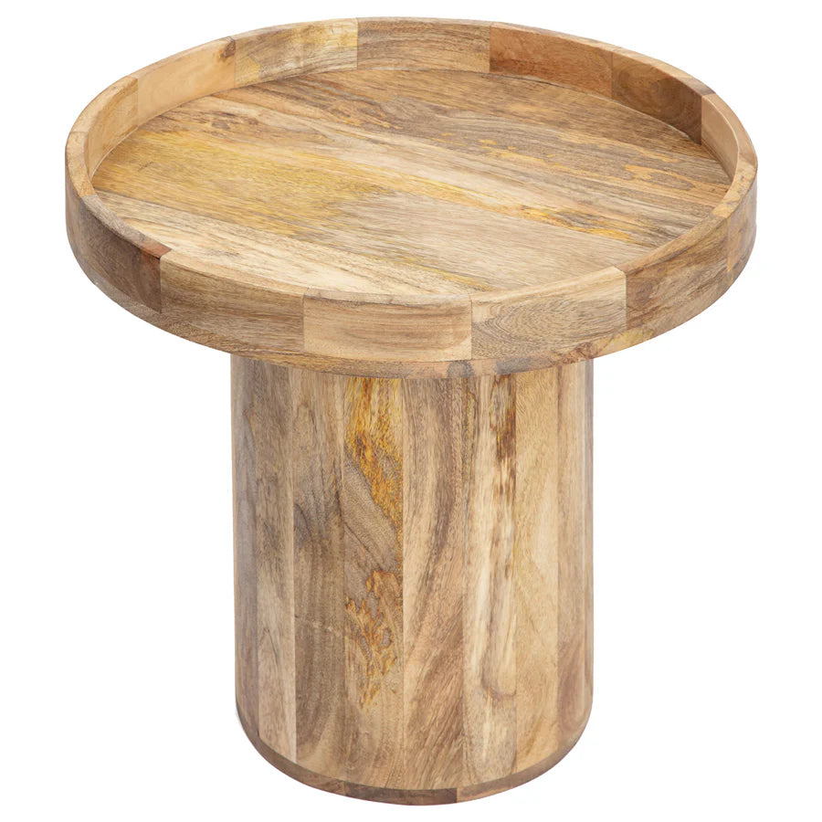 Rustic Charm Tropea Mango Wood Side Table 50cms