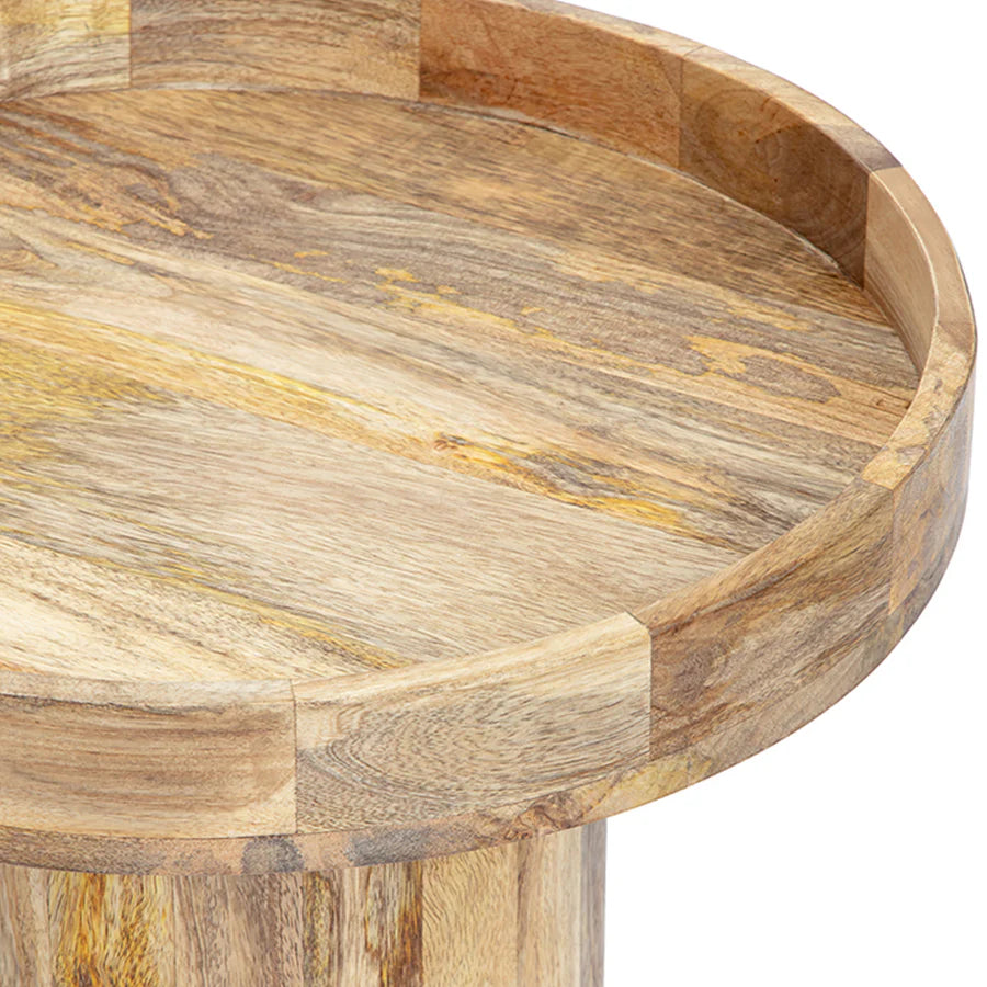 Rustic Charm Tropea Mango Wood Side Table 50cms