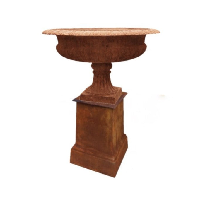 Rustic Charm Urn Napoli Base Cast - Rust