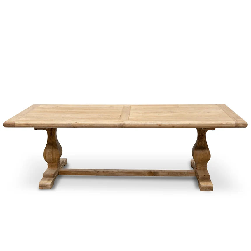 Rustic Elm Wood Dining Table 240cms - Natural