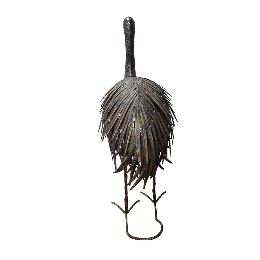 Rustic Metal Emu Garden Statue - 45.5x23x68.5cms