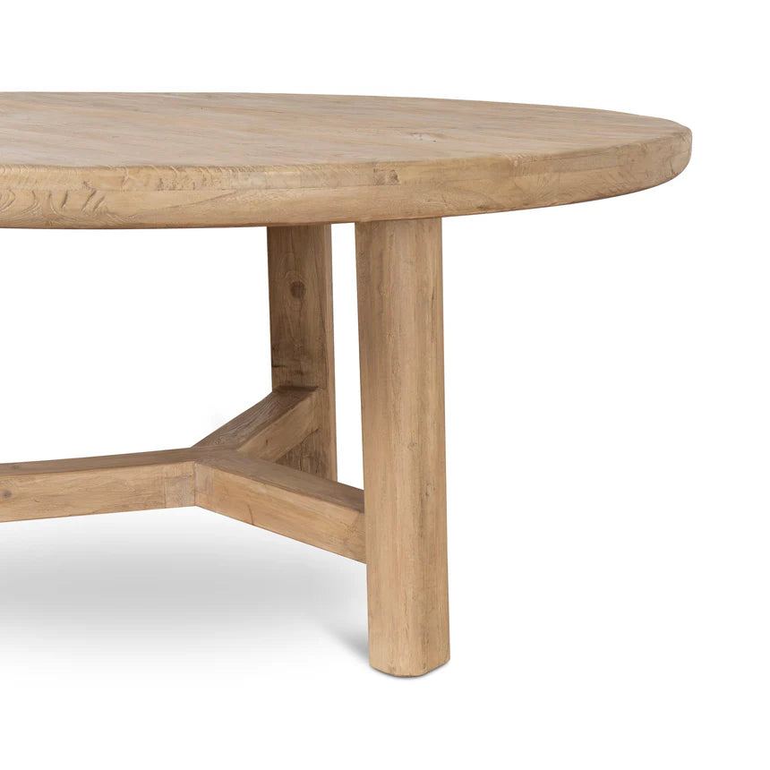 Rustic Refinement Elm Round Dining Table - Natural - 152cms