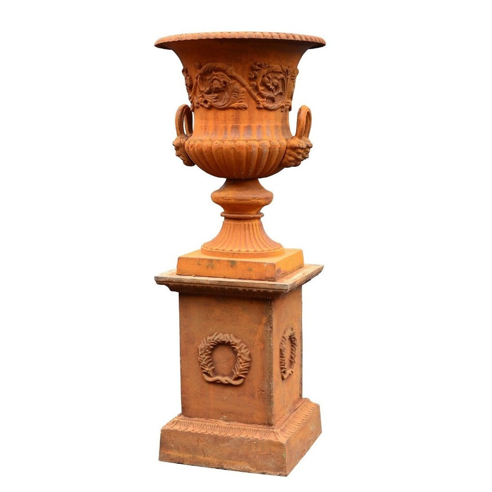 Urn Romano Cast Iron Rust - Natural