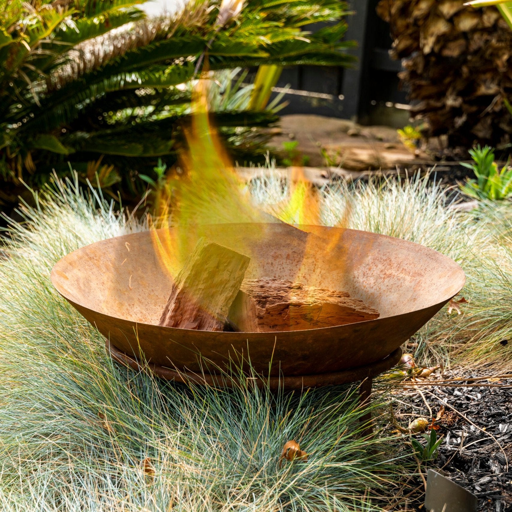 Rustic Warmth Sturdy Legs Metal Fire Bowl