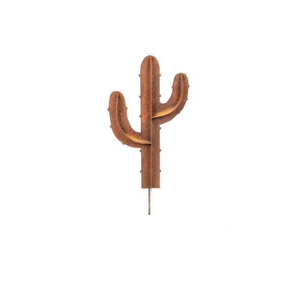 Rusty Metal Garden Cactus Stake - 60cms