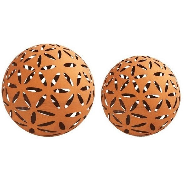 Rusty Metal Outdoor Geodesic Dome Ball (Available in 2 Sizes)