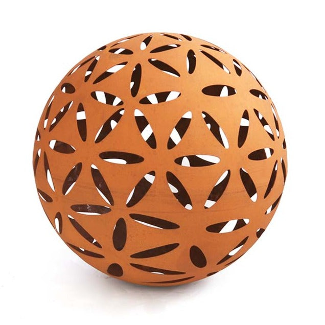 Rusty Metal Outdoor Geodesic Dome Ball (Available in 2 Sizes)