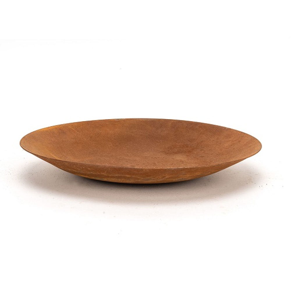 Rusty Metal Shallow Bowl Fire Pit - 40cm