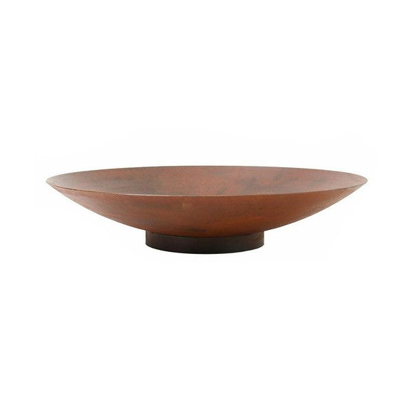 Rusty Metal Shallow Bowl Fire Pit With Base - 60cms