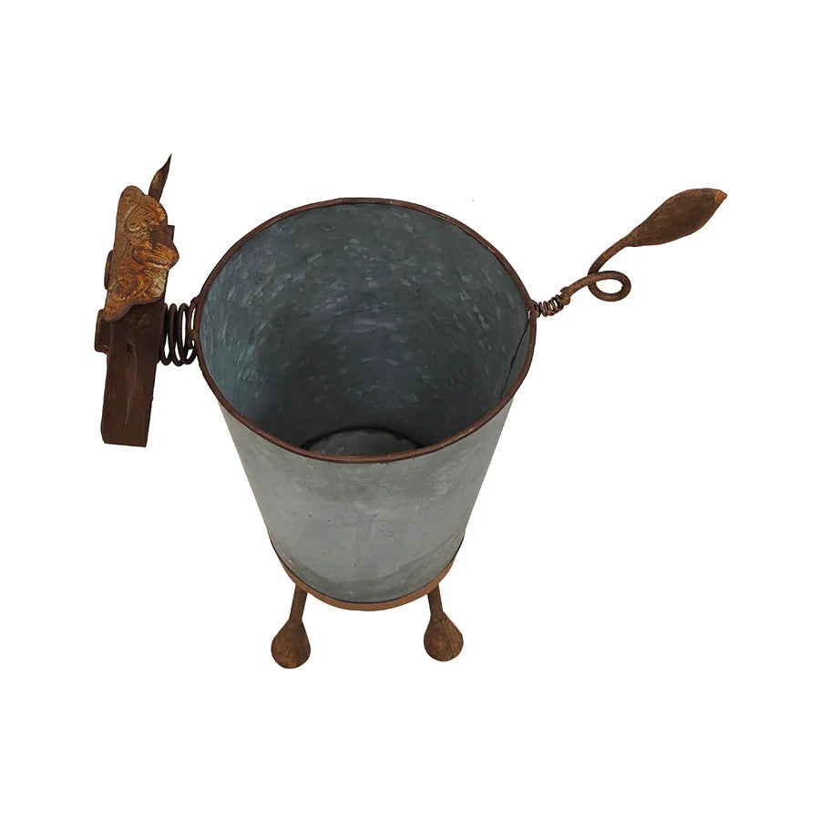 Rusty Sheep Planter with Galv Pot - 34cms