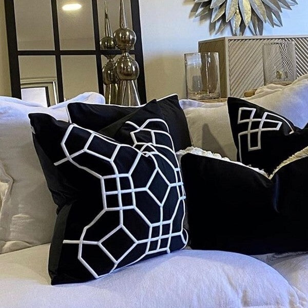 San Diego Velvet 55x55cm Square Cushion Cover - Black