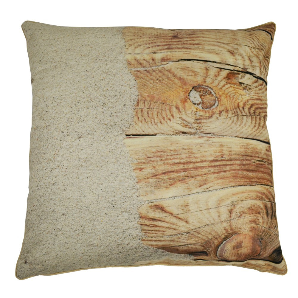 Sand & Planks Cushion With Recycled Fill 45 X 45cms