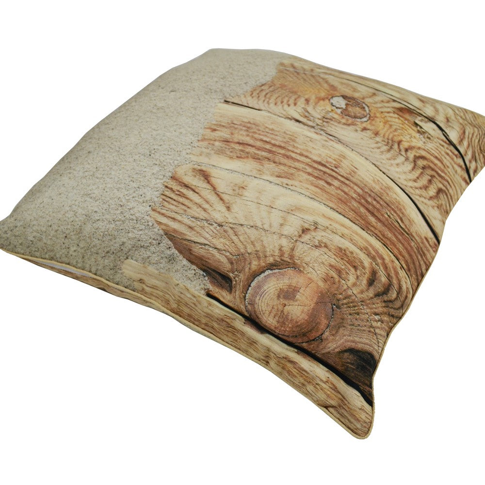 Sand & Planks Cushion With Recycled Fill 45 X 45cms