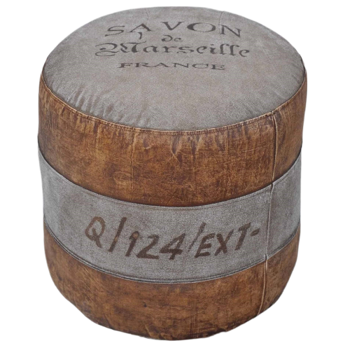 "Savon France" Round Handmade Ottoman