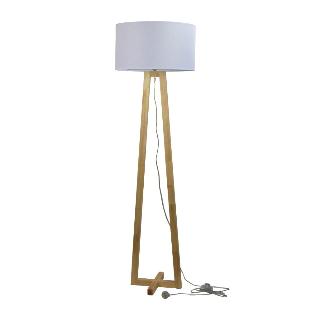 Scandi Floor Lamp with Cotton Shade (Available in 2 Colors)